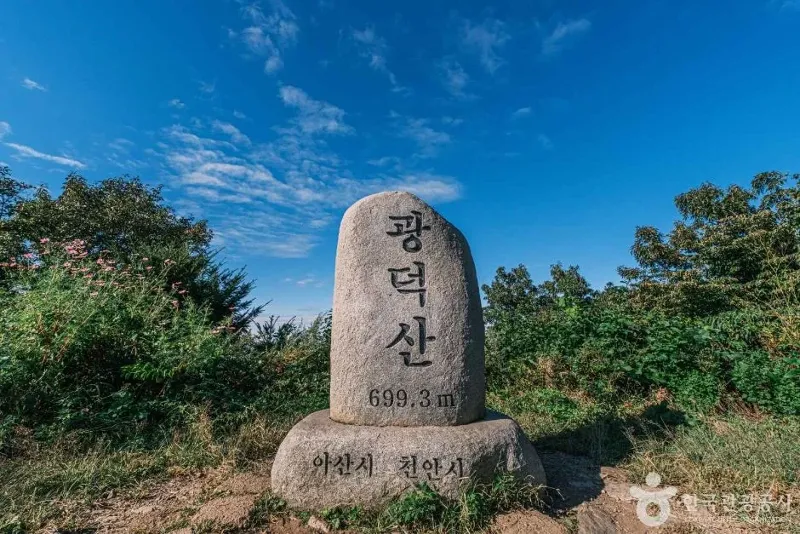 천안 광덕산 임도 코스 표지 사진